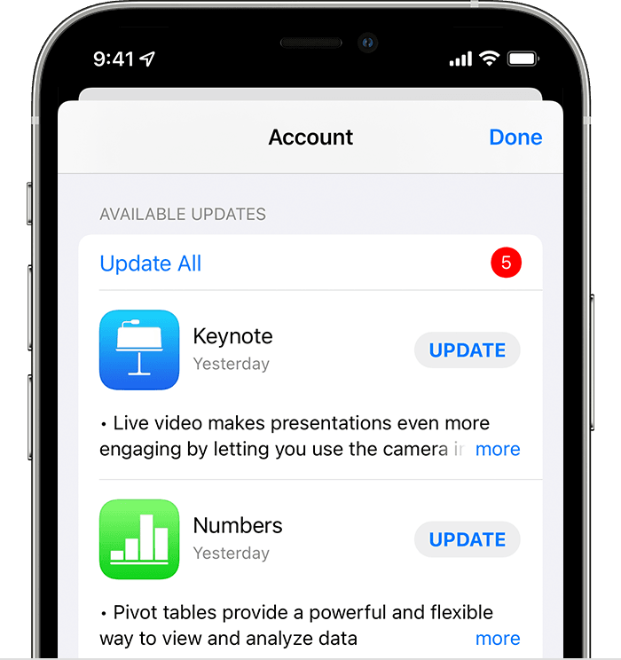 app store update apps