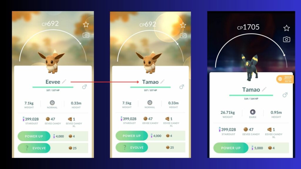 evoluoj eevee në ombreon