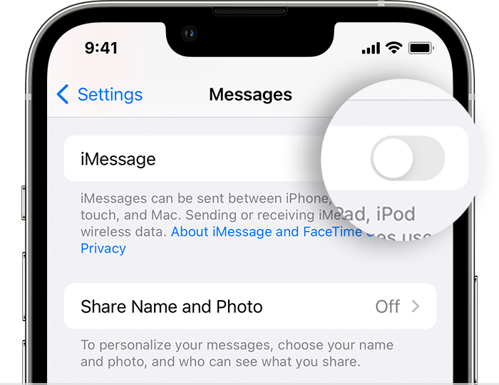 re-register imessages